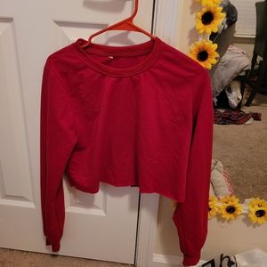 Red Crop Sweatshirt